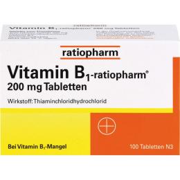 VITAMIN B1-RATIOPHARM 200 mg Tabletten 100 St.