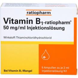 VITAMIN B1-RATIOPHARM 50 mg/ml Inj.Lsg.Ampullen 10 ml