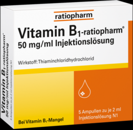VITAMIN B1-RATIOPHARM 50 mg/ml Inj.Lsg.Ampullen 5X2 ml