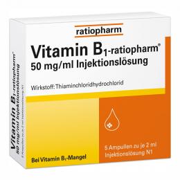 Vitamin-B1-ratiopharm 50mg/ml Injektionslösung 5 X 2 ml Ampullen