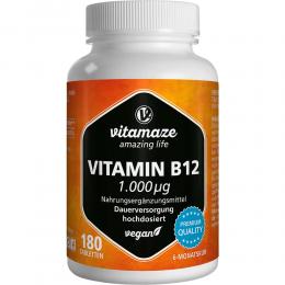 VITAMIN B12 1.000 myg hochdosiert vegan Tabletten 180 St Tabletten