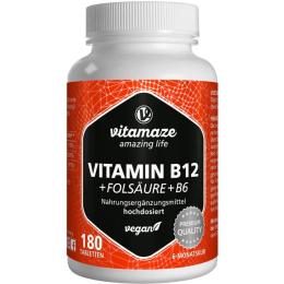 VITAMIN B12 1000 µg hochdos.+B9+B6 vegan Tabletten 180 ml