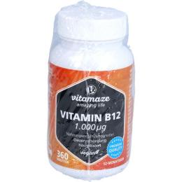 VITAMIN B12 1000 µg hochdosiert vegan Tabletten 360 St.