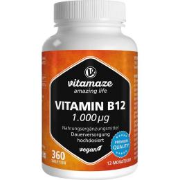 VITAMIN B12 1000 µg hochdosiert vegan Tabletten 360 St. (90 g)