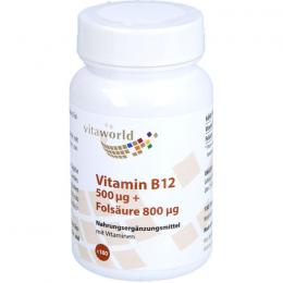 VITAMIN B12 500 µg+Folsäure 800 µg Tabletten 180 St.