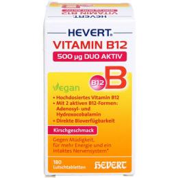 VITAMIN B12 HEVERT 500 µg Duo Aktiv Lutschtabl. 180 St. (52 g)