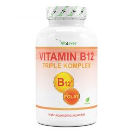 Vitamin B12 Triple Komplex - 240 Tabletten - Folat 5-MTHF QuatrefolicÂ®