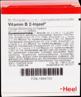 VITAMIN B2 INJEEL Ampullen 10 St