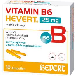 VITAMIN B6 HEVERT 25 mg Injektionslösung Amp. 20 ml