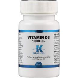 VITAMIN D 1000 I.E. KLEAN LABS Tabletten 100 St. (26 g)