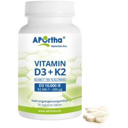 VITAMIN D3 10.000 I.E.+Natto K2 200 µg Tabletten 365 St. (80,3 g)