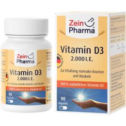 VITAMIN D3 2000 I.E. Kapseln 90 St. (16 g)