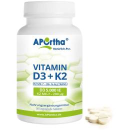 VITAMIN D3 5.000 I.E.+Natto K2 200 µg Tabletten 365 St.