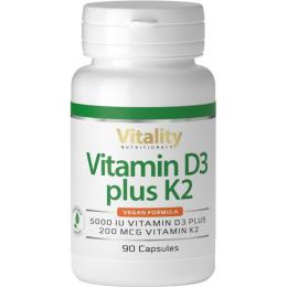 VITAMIN D3 5000 I.E. plus K2 200 µg Kapseln 90 St. (16,6 g)