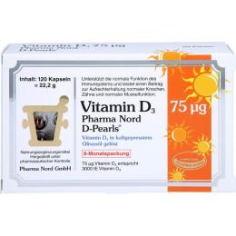 VITAMIN D3 75 µg Pharma Nord D-Pearls Kapseln 120 St. (22,2 g)