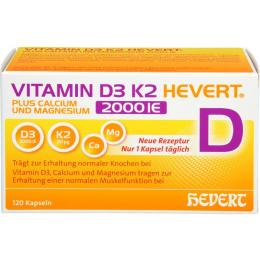 VITAMIN D3 K2 Hevert+Calcium u.Magnes.2000 IE Kps. 120 St. (71 g)
