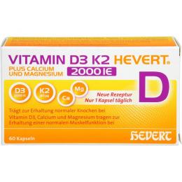 VITAMIN D3 K2 Hevert+Calcium u.Magnes.2000 IE Kps. 60 St. (35 g)