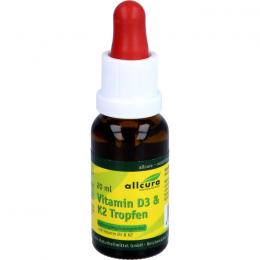 VITAMIN D3 & K2 Tropfen 1000 I.E./20 µg je Tropfen 20 ml