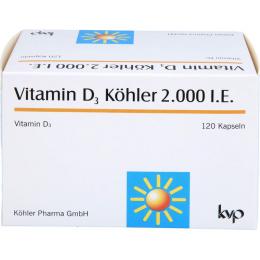 VITAMIN D3 KÖHLER 2.000 I.E. Kapseln 120 St. (52,6 g)