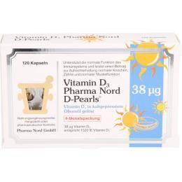 VITAMIN D3 PHARMA Nord D-Pearls 38 µg Kapseln 120 St. (22,2 g)