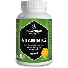 VITAMIN K2 200 µg hochdosiert vegan Tabletten 180 St.