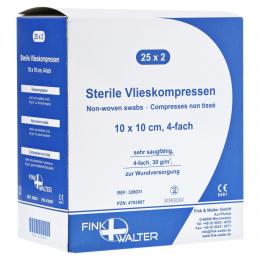 Ein aktuelles Angebot für VLIESKOMPRESSEN 10x10 cm steril 4fach 25 X 2 St Kompressen Verbandsmaterial - jetzt kaufen, Marke Fink & Walter GmbH.