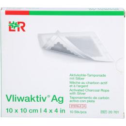 VLIWAKTIV AG Aktivkohle Tampon.m.Silber 10x10 cm 10 St.