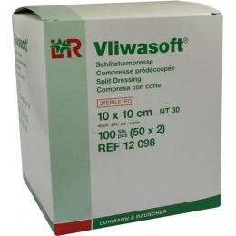 VLIWASOFT Schlitzkompressen 10x10 cm steril 4lagig 100 St.