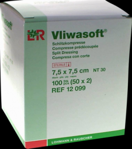 VLIWASOFT Schlitzkompressen 7,5x7,5 cm steril 4l. 50X2 St