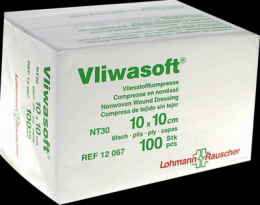 VLIWASOFT Vlieskompressen 10x10 cm unsteril 6l. 100 St