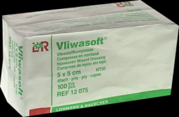 VLIWASOFT Vlieskompressen 5x5 cm unsteril 4l. 100 St