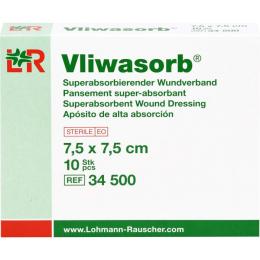VLIWASORB superabsorb.Saugkomp.steril 7,5x7,5 cm 10 St.