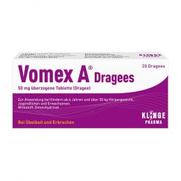 VOMEX A Dragees 50 mg überzogene Tabletten 20 St Überzogene Tabletten
