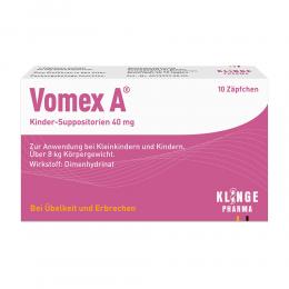 VOMEX A Kinder-Suppositorien 40 mg 10 St Kinder-Suppositorien