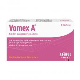 Ein aktuelles Angebot für VOMEX A Kinder-Suppositorien 40 mg 5 St Suppositorien Erbrechen & Übelkeit - jetzt kaufen, Marke Klinge Pharma GmbH.