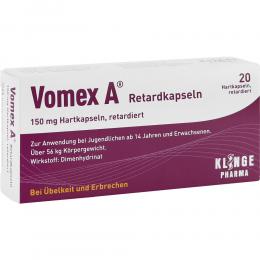 Ein aktuelles Angebot für VOMEX A Retardkapseln 20 St Retard-Kapseln  - jetzt kaufen, Marke Klinge Pharma GmbH.