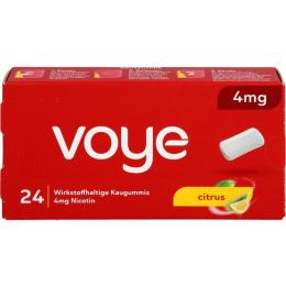 VOYE Citrus 4 mg wirkstoffhalt.Kaugummi m.Nikotin 24 St.