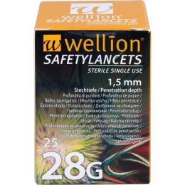 WELLION Safetylancets 28 G Sicherheitseinmallanz. 25 St.
