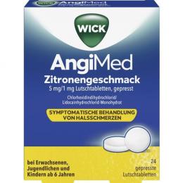 WICK AngiMed Zitronengeschmack 5 mg/1 mg Lut.-Tab. 24 St.