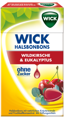 WICK Wildkirsche & Eukalyptus Bonbons o.Zucker 46 g