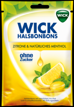 WICK Zitrone & natrliches Menthol Bonb.o.Zucker 72 g