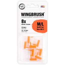 WINGBRUSH Refill-Set Interdentalb.ISO 3 med./large 8 St.