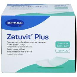 ZETUVIT Plus extrastarke Saugkompr.steril 6x6 cm 10 St.