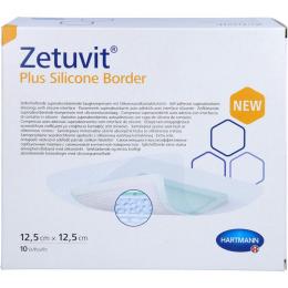 ZETUVIT Plus Silicone Border steril 12,5X12,5 cm 10 St.