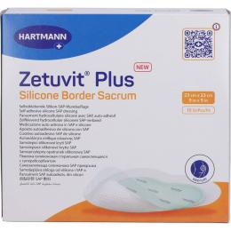 ZETUVIT Plus Silicone Border steril Sacrum 23x23cm 10 St.