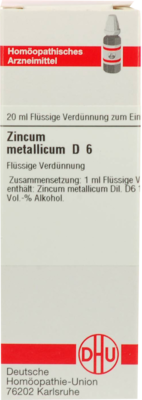 ZINCUM METALLICUM D 6 Dilution 20 ml