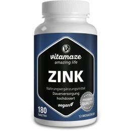 ZINK 25 mg hochdosiert vegan Tabletten 180 St.