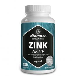 ZINK AKTIV 25 mg hochdosiert vegan Tabletten 180 St Tabletten