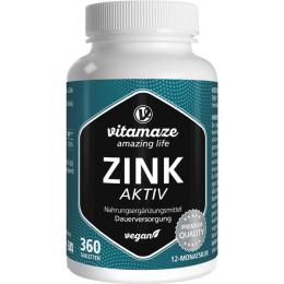 ZINK AKTIV 25 mg hochdosiert vegan Tabletten 360 St.