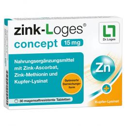 ZINK-LOGES concept 15 mg magensaftres.Tabletten 30 St Tabletten magensaftresistent